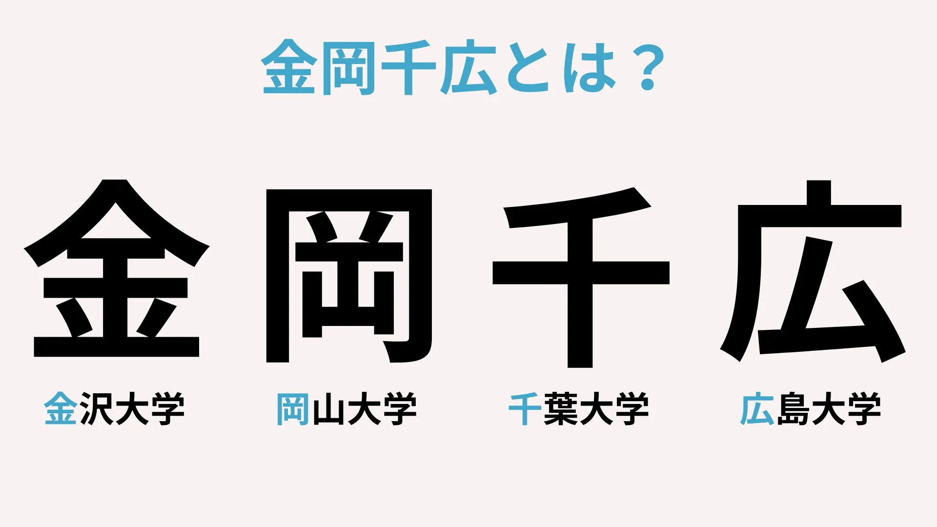 金岡千広とは？