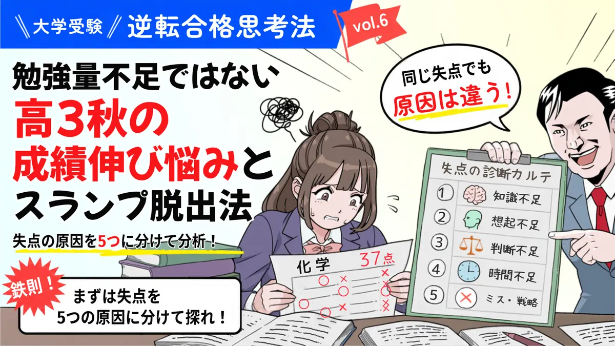 勉強量不足ではない高3秋の成績伸び悩みとスランプ脱出法