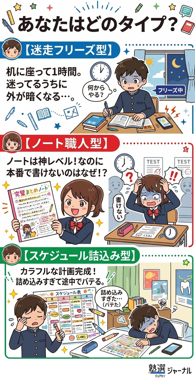 中学生が勉強法を迷う原因【つまずきタイプ診断】