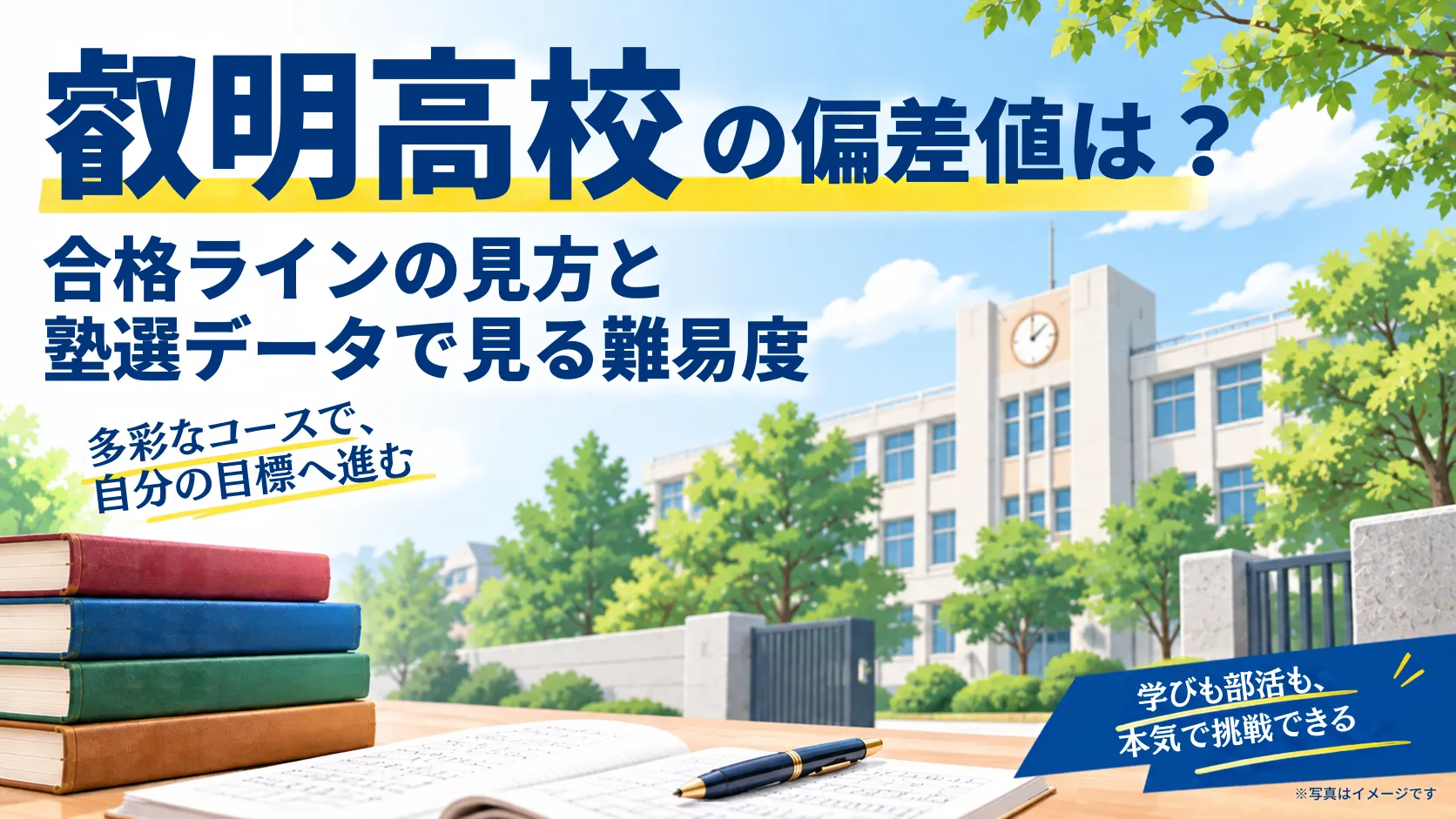 叡明高校の偏差値とコース別難易度！入試状況と塾選データ比較