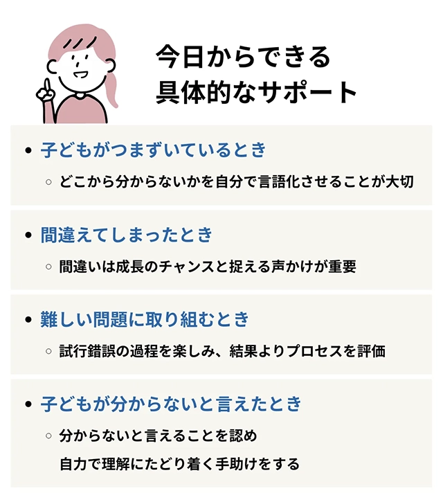 今日からできる声かけと具体的なサポート