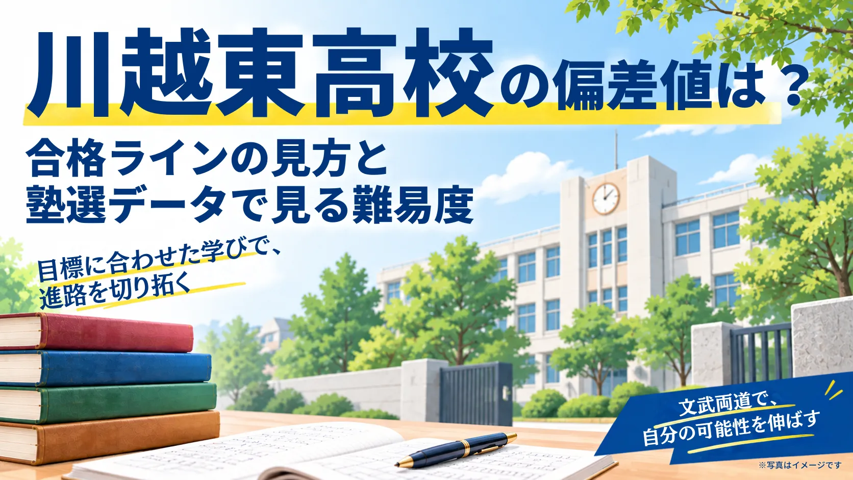 川越東高校の偏差値とコース別難易度！入試状況と塾選データ比較