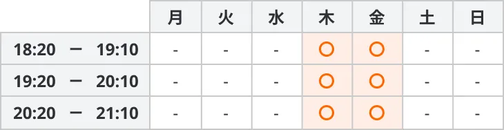 9218 未来塾（大阪）時間割  全コース共通