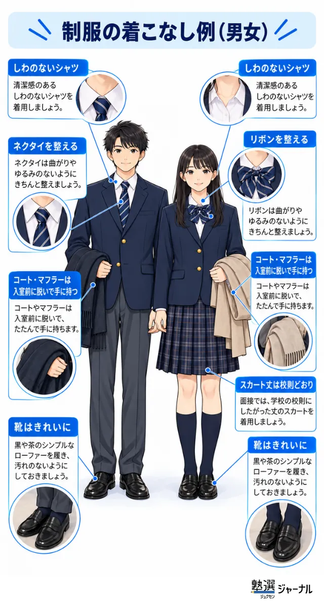 大宅受験面接 制服の着こなし例