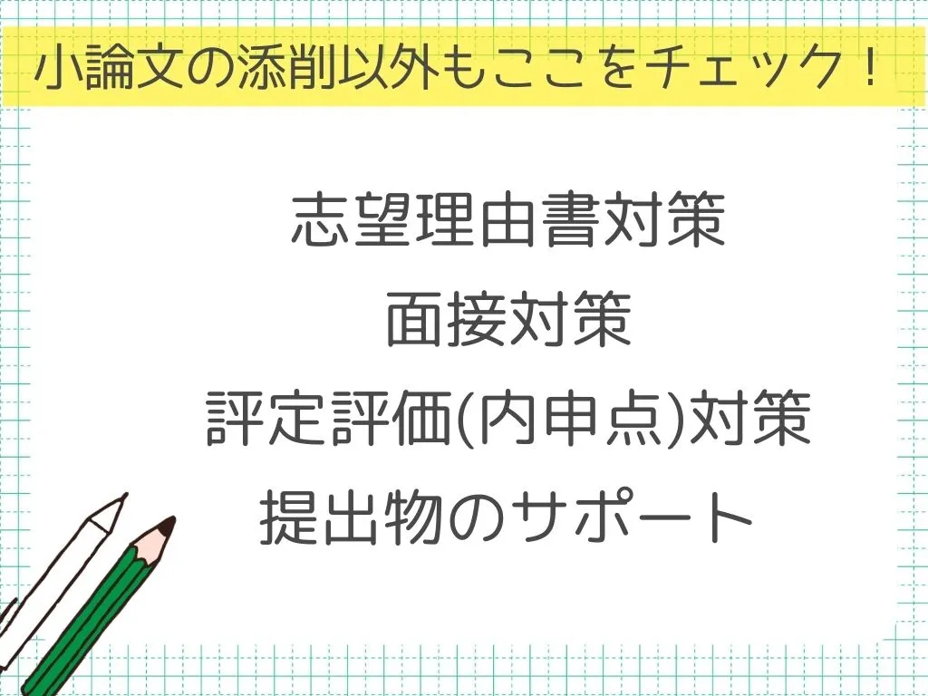 小論文の添削以外にもどんなサポートが受けられるか確認しよう