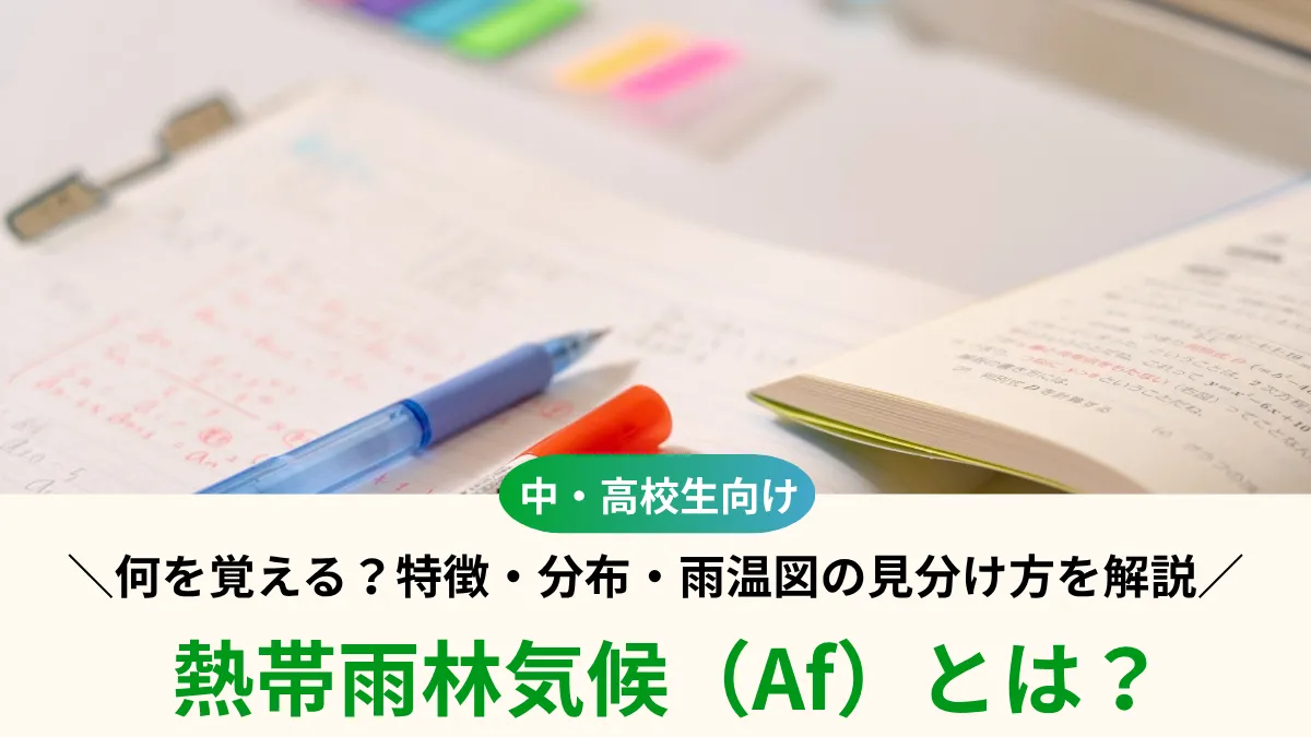 熱帯雨林気候（Af）とは？何を覚える？特徴・分布・雨温図の見分け方を解説