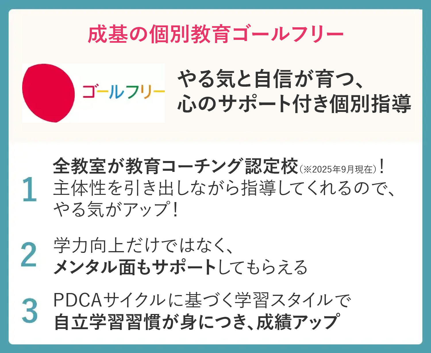 成基の個別教育ゴールフリー