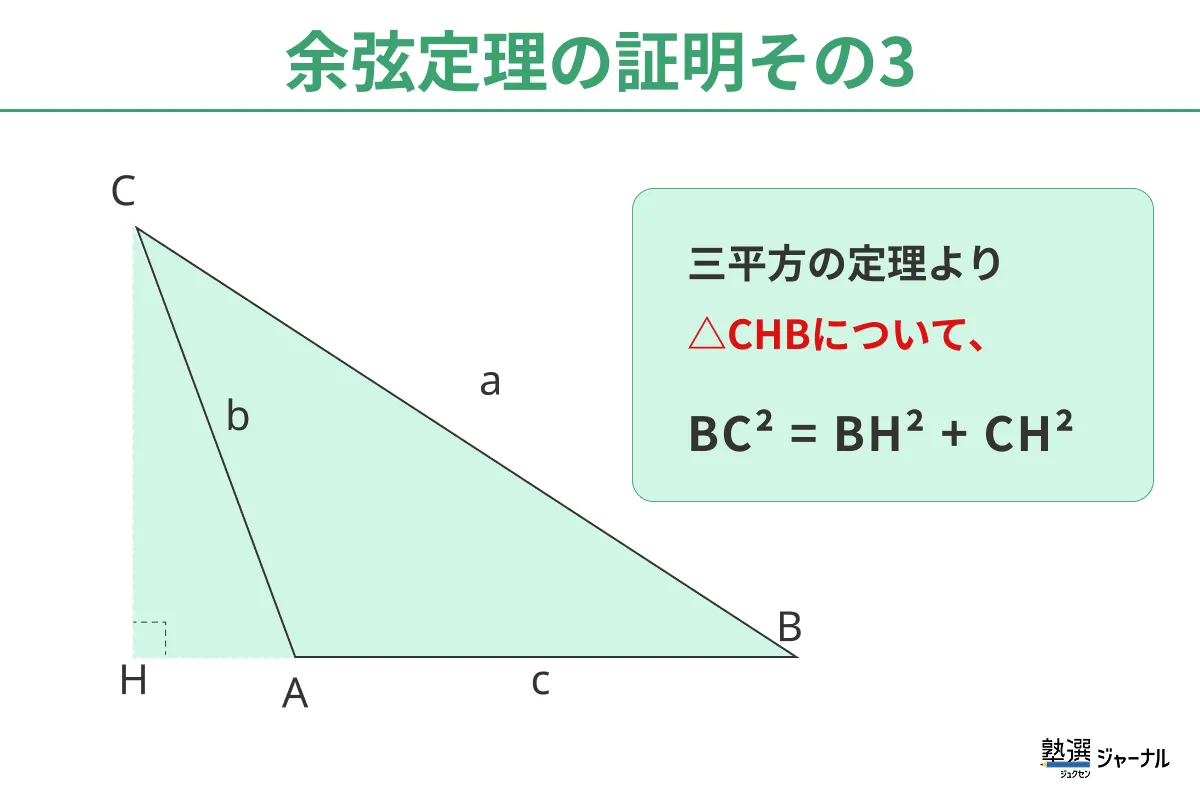 余弦定理の証明その3