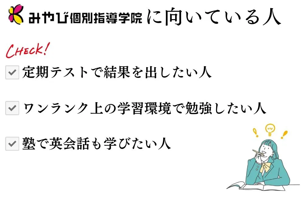 みやび個別指導学院に向いている人