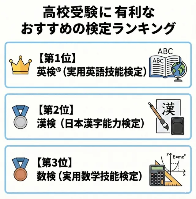 高校受験に有利なおすすめの検定ランキング
