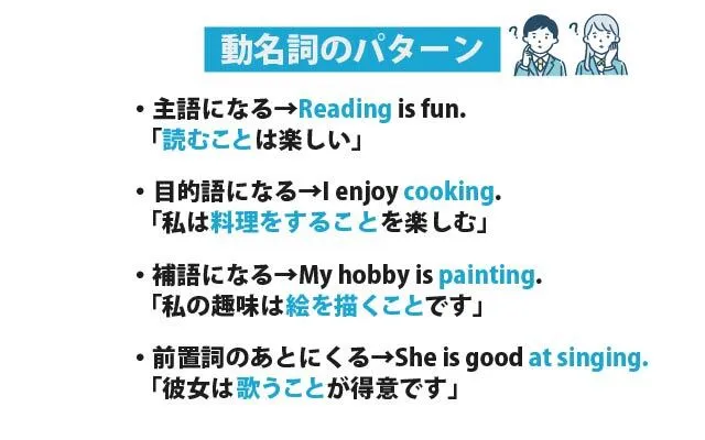 動名詞のパターン