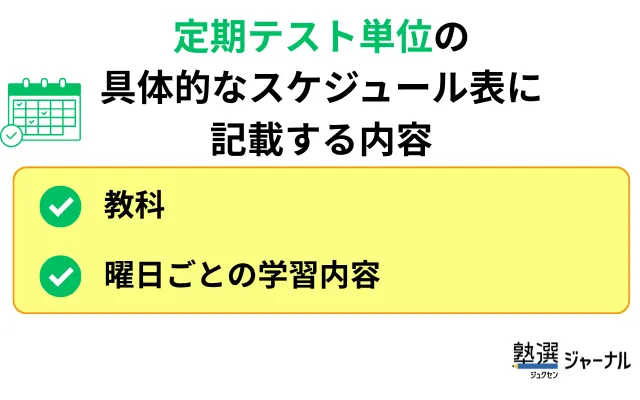 中学生の勉強計画_2週間前からのスケジュール表に記載する内容