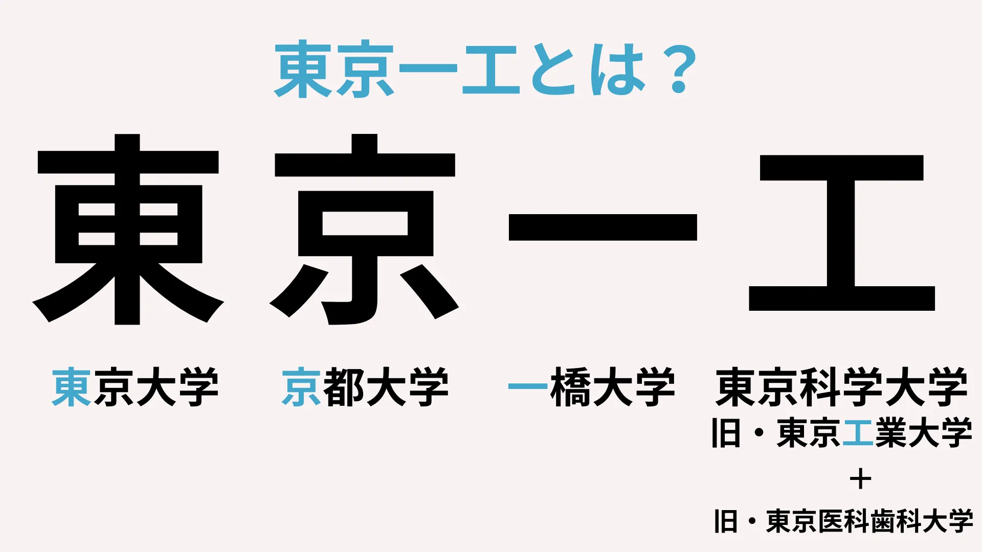 東京一工とは？