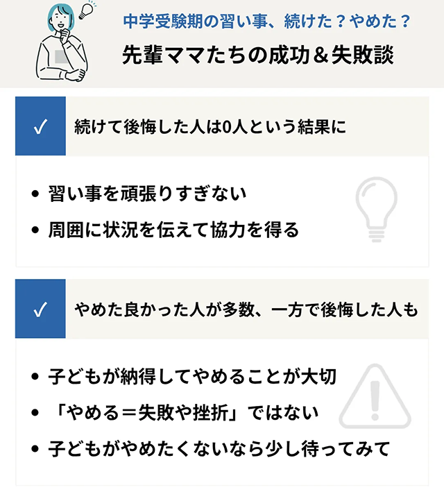 中学受験期の習い事、続けた?やめた?先輩ママたちの成功&失敗談