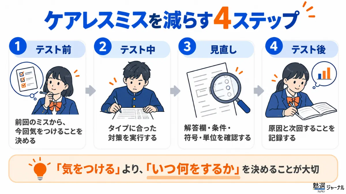 ケアレスミスを減らす4ステップ