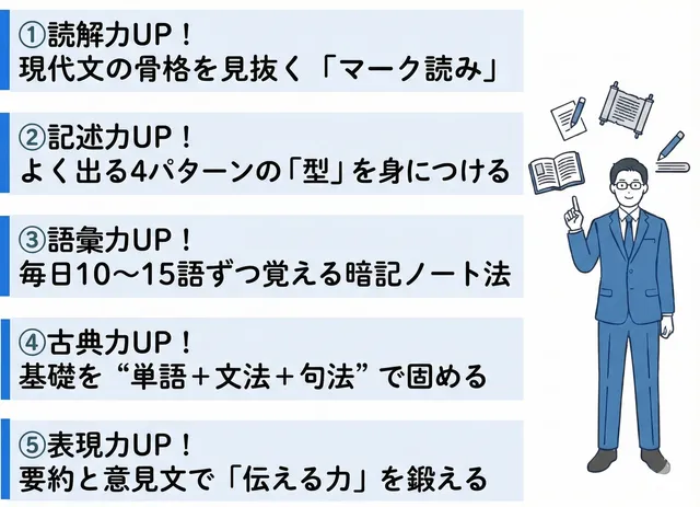 中学生が国語の点数を伸ばすための勉強法_実践トレーニング5選