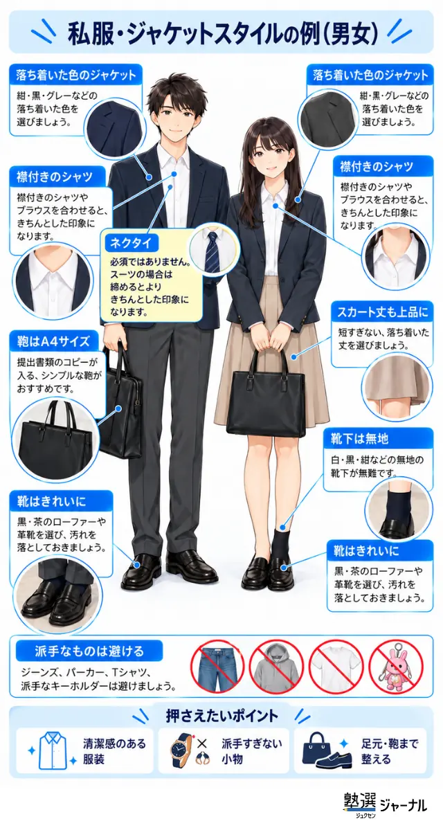 大学面接 私服の場合