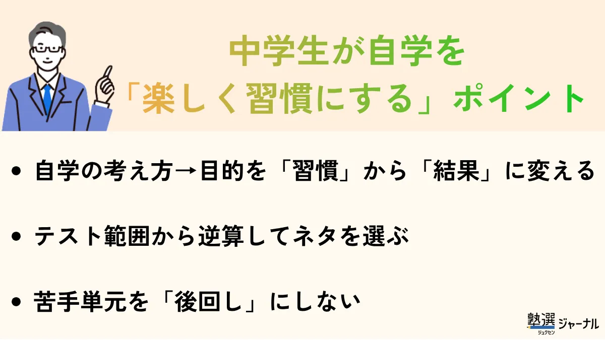 中学生の自学のポイント