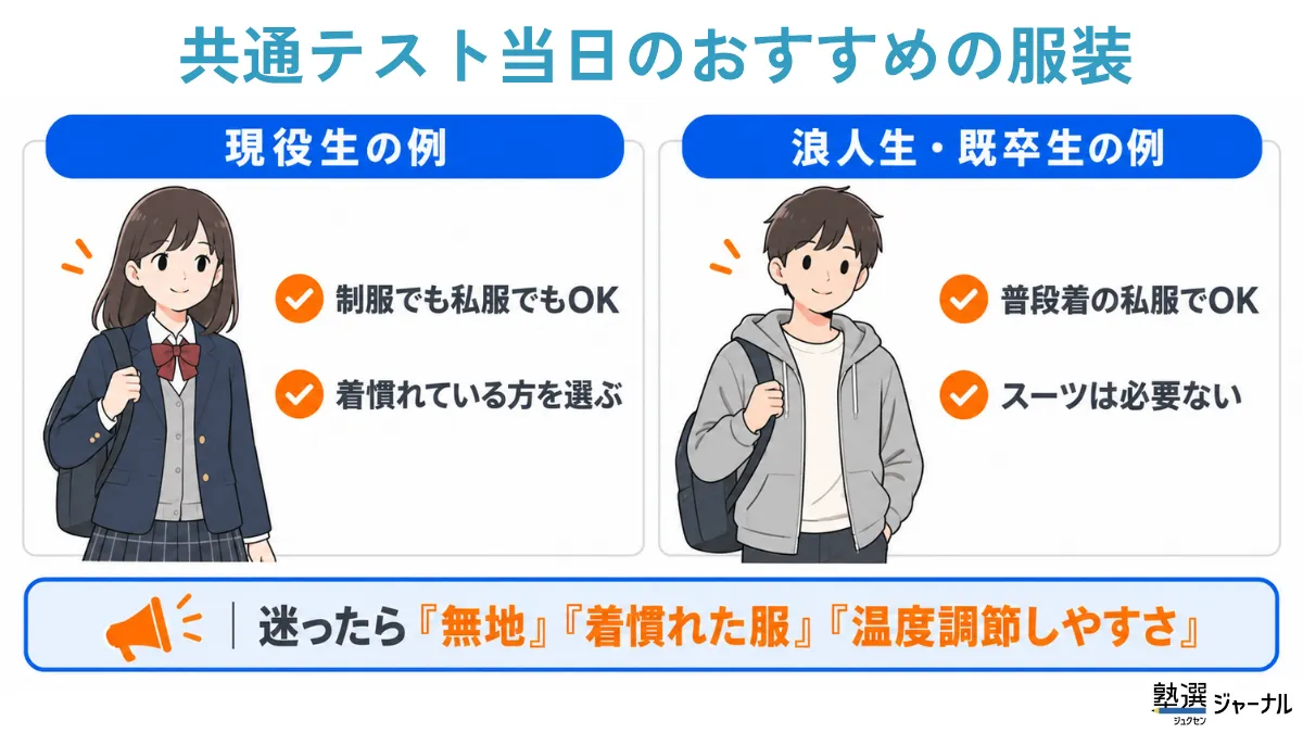 共通テスト当日のおすすめ服装